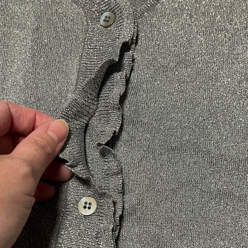 New York & Company Shimmering Gray Cardigan - Picture 4 of 5